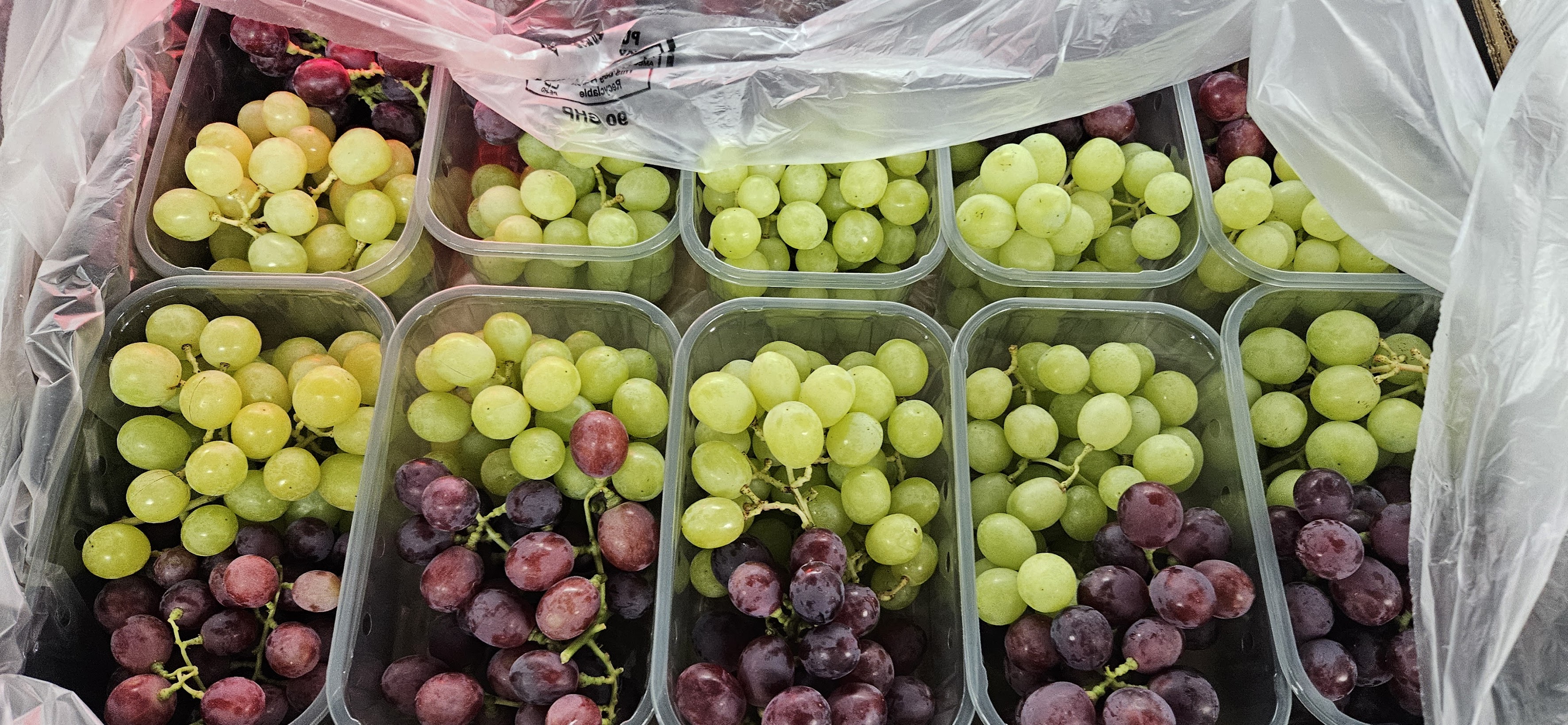 Grapes packed